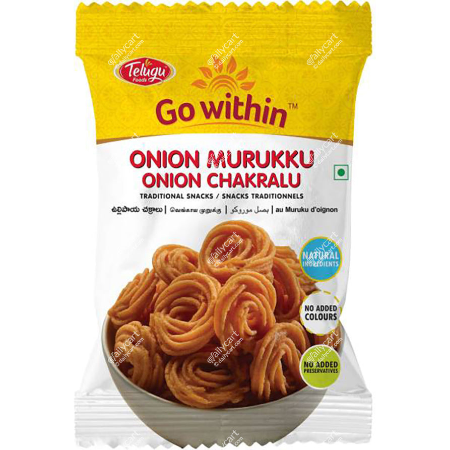Telugu Foods Onion Murukku, 170 g , BUY 1 GET 1 FREE, Mix N Match - Add Your 2nd Pack to Cart