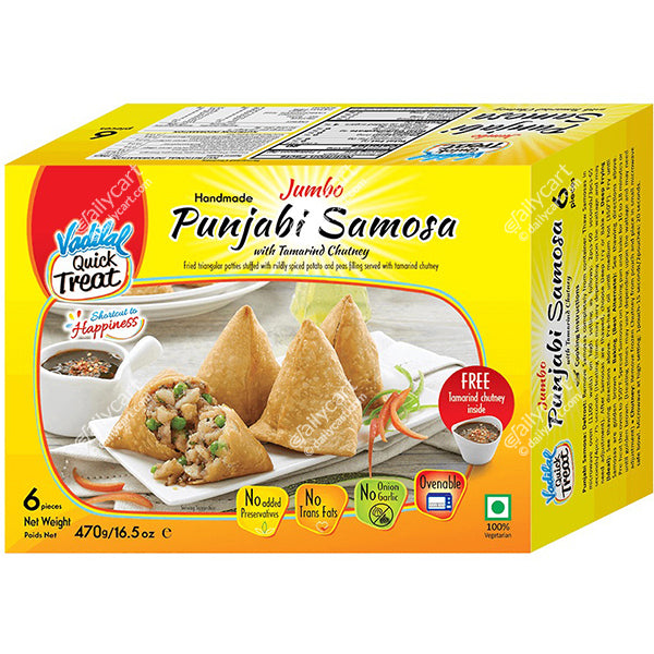 Vadilal Punjabi Samosa Jumbo, 6 Pieces, 420 g, (Frozen)